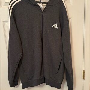 Adidas Men's Gray Hoodie Sweater